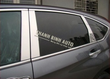 Viền khung kính cong , ốp cột , Hyundai Santa Fe 2013+
